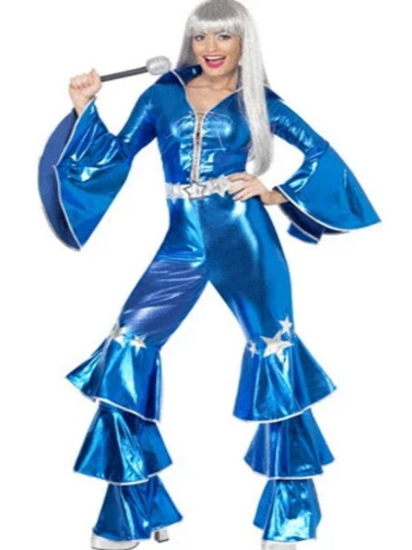 70's Dancing Queen Jumpsuit Blue Costume