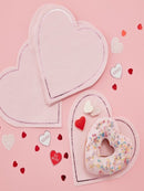 Pink Heart Shaped Paper Napkins (16)