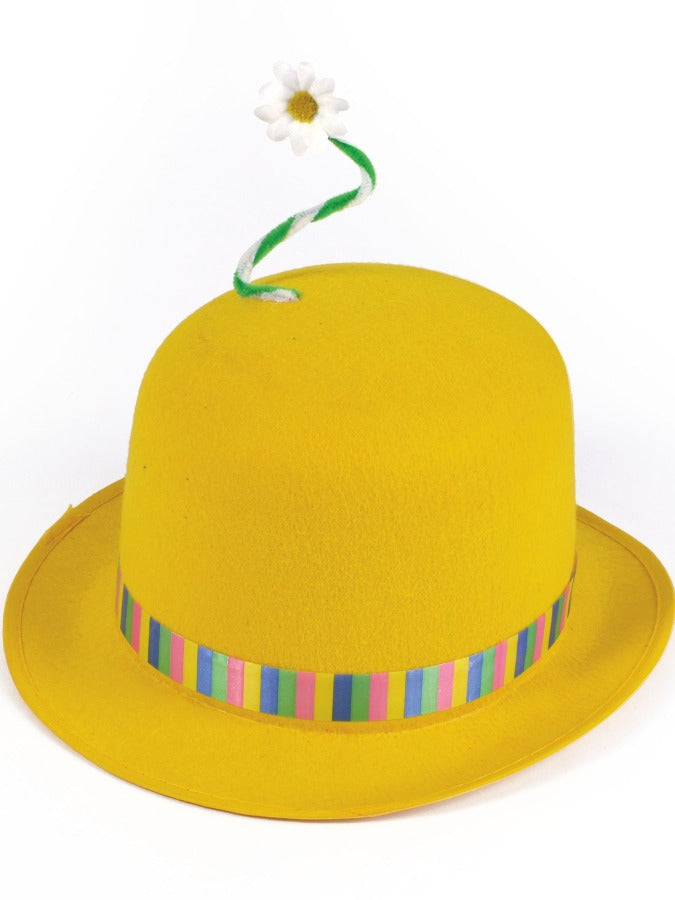 Clown Bowler Hat Yellow And Flower