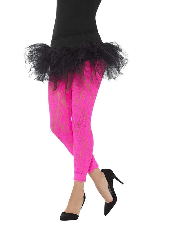 80's Lace Leggings Pink