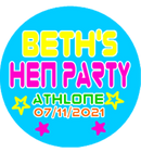 Personalised 80's Theme Hen Party Badge
