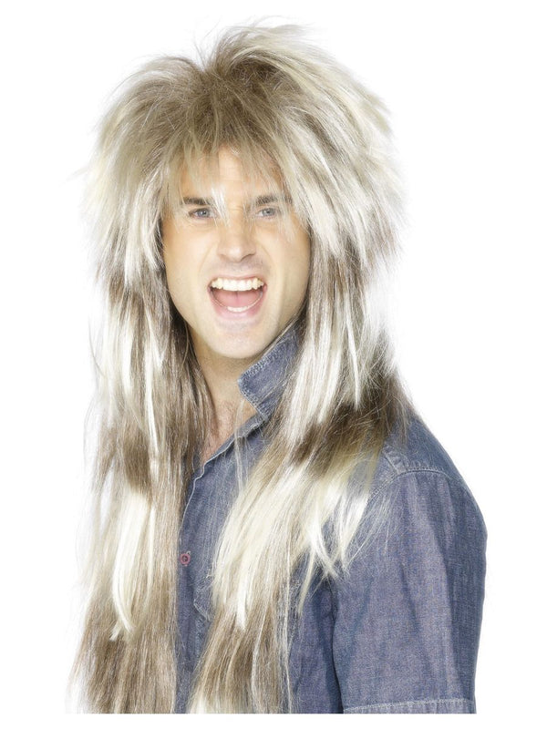 80s Mega Mullet Wig, Blonde & Brown