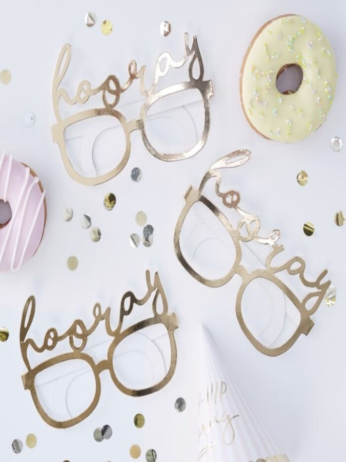 Gold Foiled Hooray Fun glasses - Pick & Mix