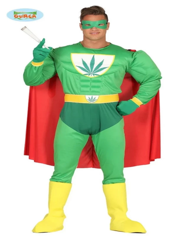 ADULT MARIJUANA SUPERHERO COSTUME