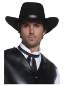 Authentic Western Gunslinger Hat, Black