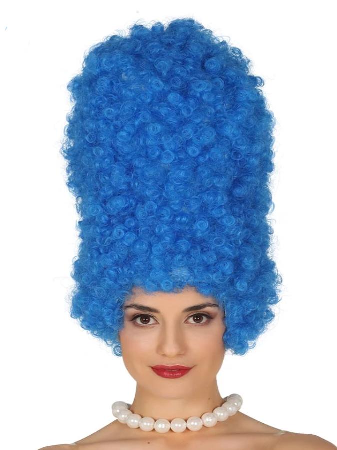 BLUE CURLY WIG 40 CM