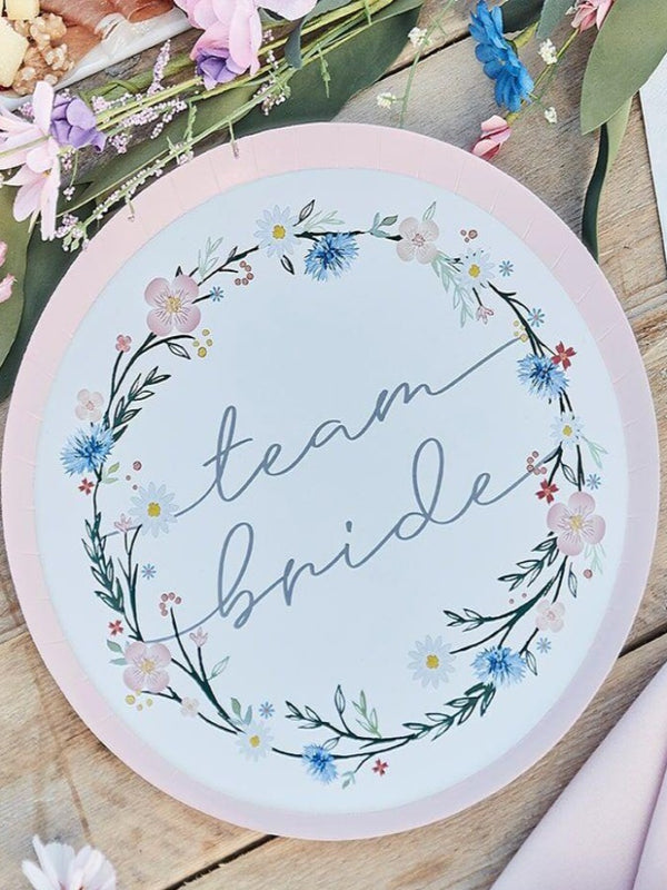 BOHO FLORAL ECO TEAM BRIDE HEN PARTY PLATES (8)