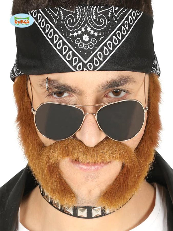 Brown Moustache And Sideburns