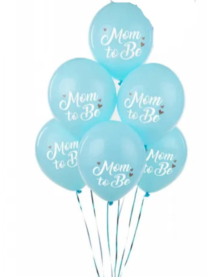 Balloons 30 cm, Mom to Be, Pastel Light Blue: