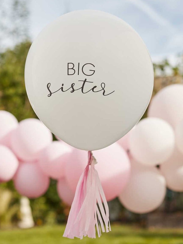 Big Sister Balloon with Pink Tassels