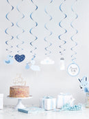 READY TO POP CARD BLUE SWIRL DECORATIONS