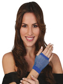 Blue Fishnet Gloves