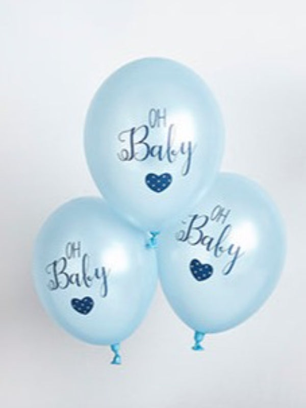 Blue 'Oh Baby' Printed Balloons