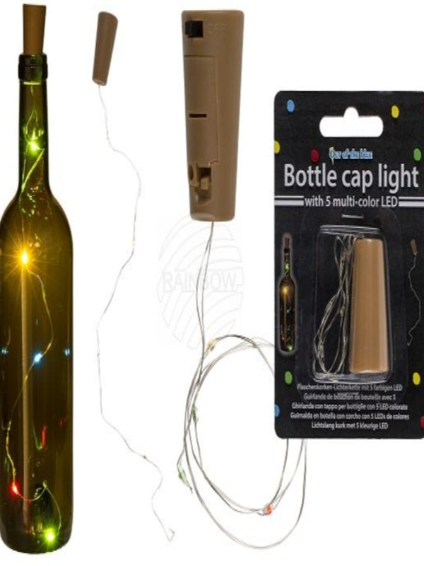 Bottle cap light with 5 multi-colour LED
