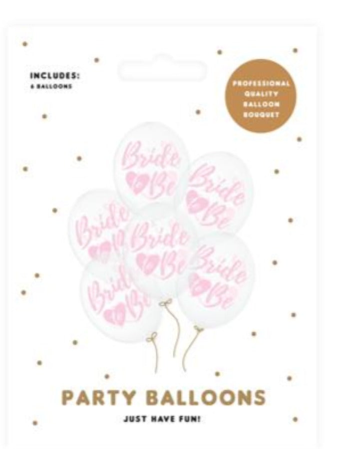 Bride To Be Crystal Clear Balloons With Pink Text (6)