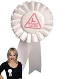 Bride to Be Miss Behave White Rosette