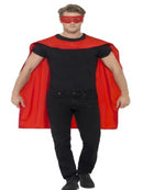 CAPE, RED, WITH EYE MASK