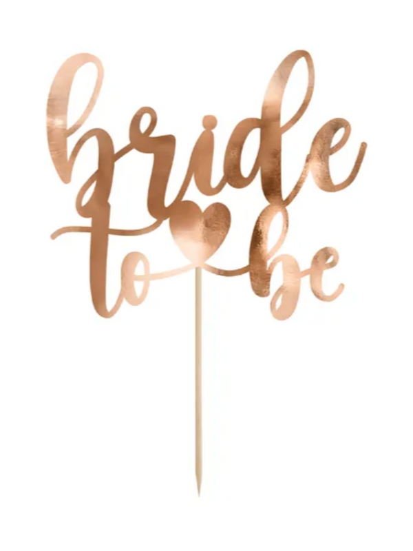 Cake topper Bride to be, 17.5 cm, rose gold