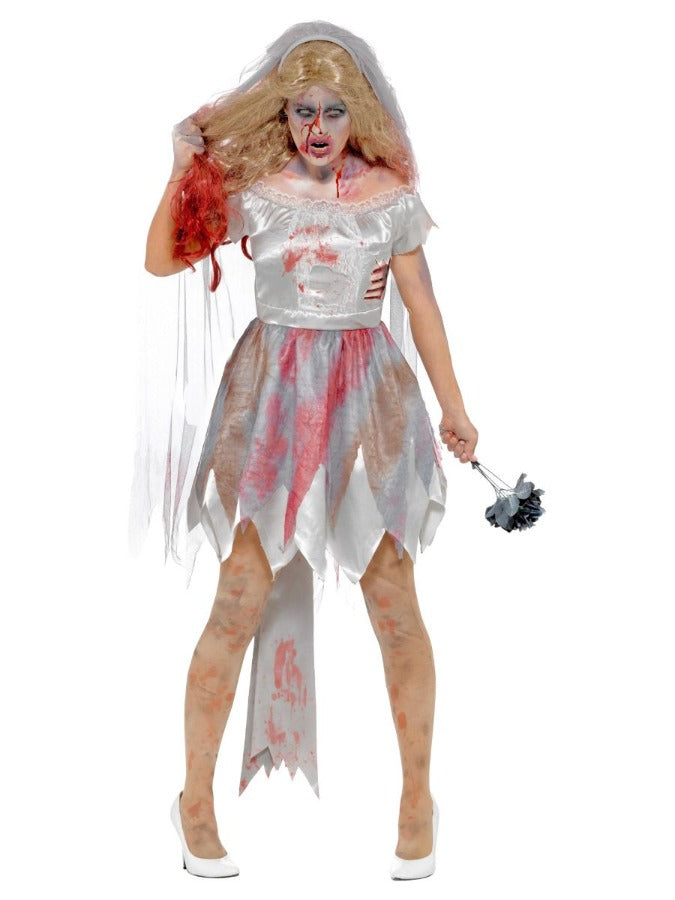 Deluxe Zombie Bride Costume, Grey