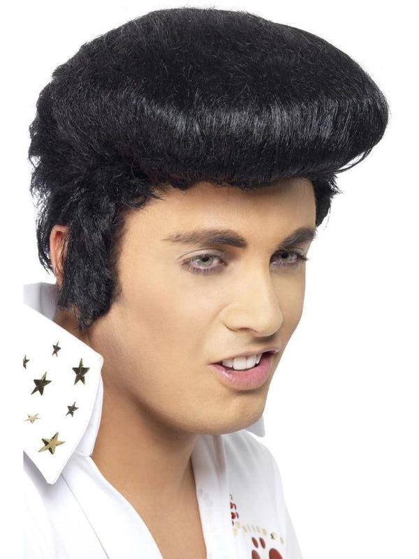 Deluxe black Elvis wig