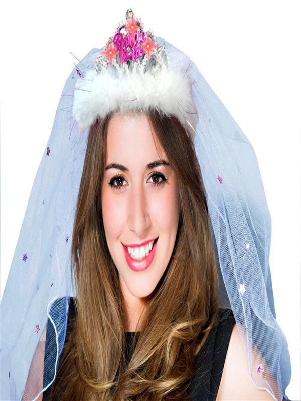Hen Night Flashing Bride To Be Tiara And Veil