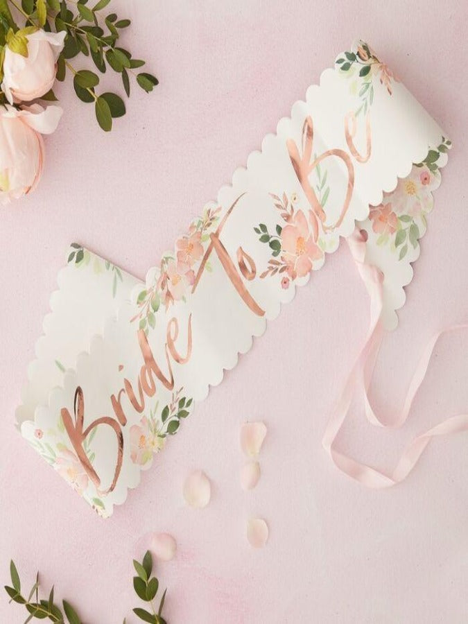 Floral Bride to Be Sash