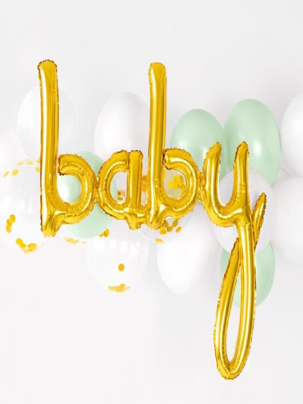 Foil balloon Baby, gold