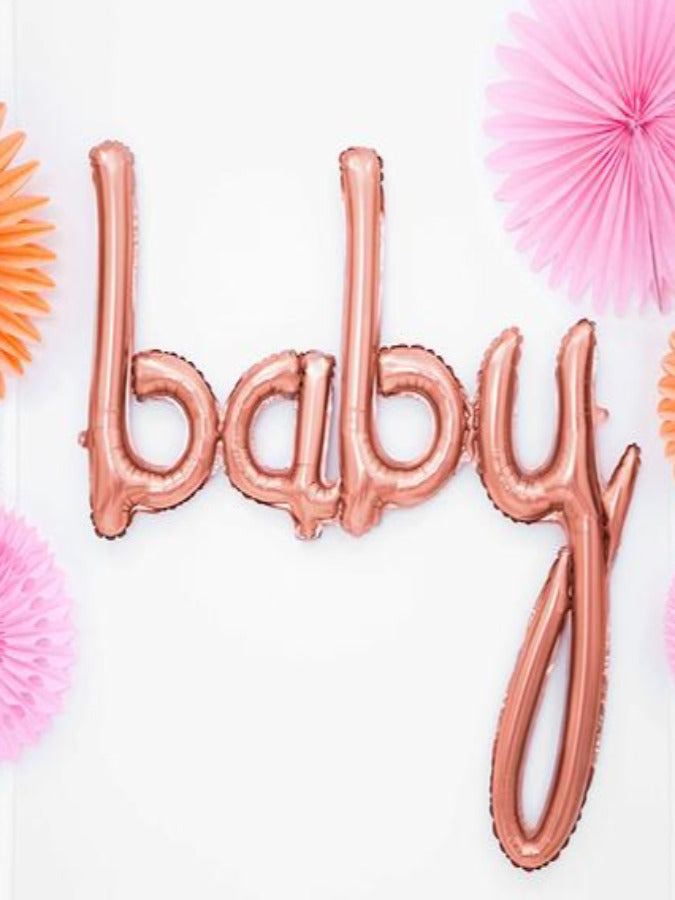 Foil balloon Baby, rose gold,