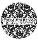 Personalised Future Mrs Black + White Vintage Badge