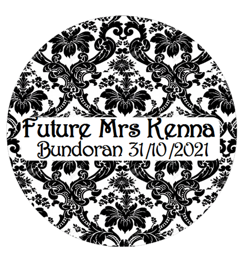 Personalised Future Mrs Black + White Vintage Badge