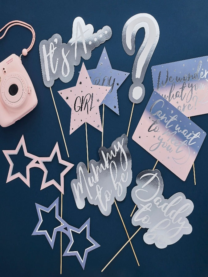 Gender Reveal Photo Booth Props