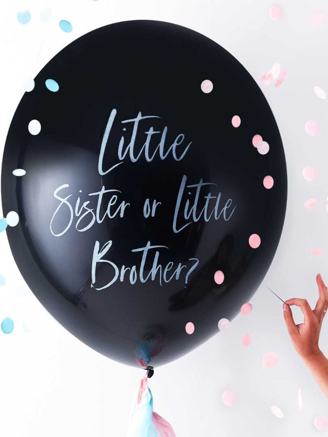 Giant gender reveal brother or sister balloon
