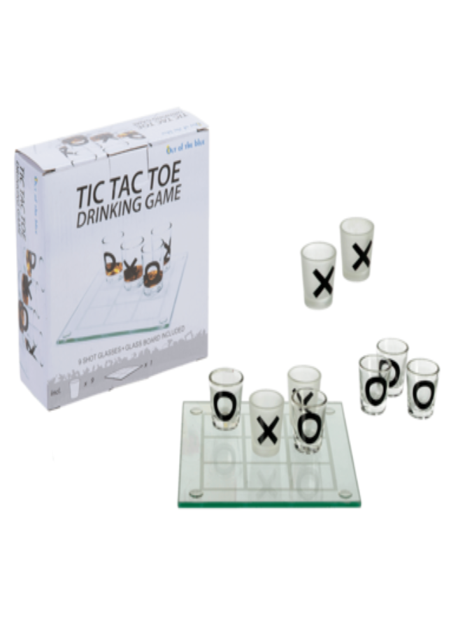 Glass drinking game, Tic Tac Toe with 9 glasses