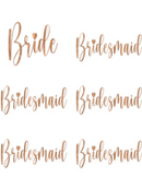 Glass stickers ''Bride & Bridesmaid rose gold