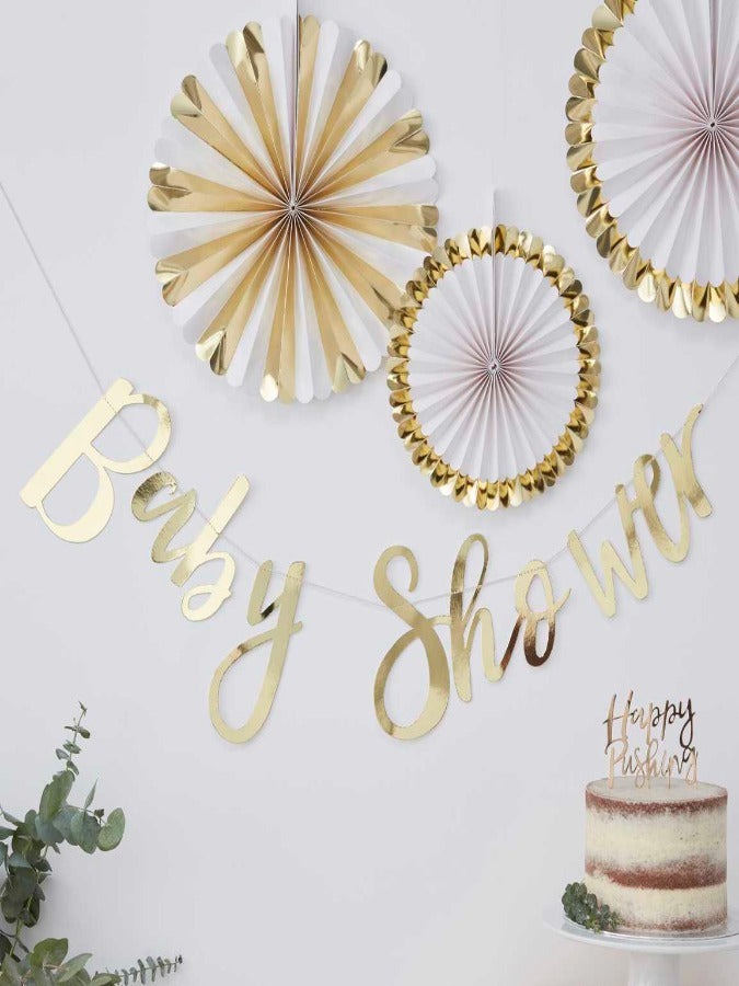 Gold Baby Shower Bunting