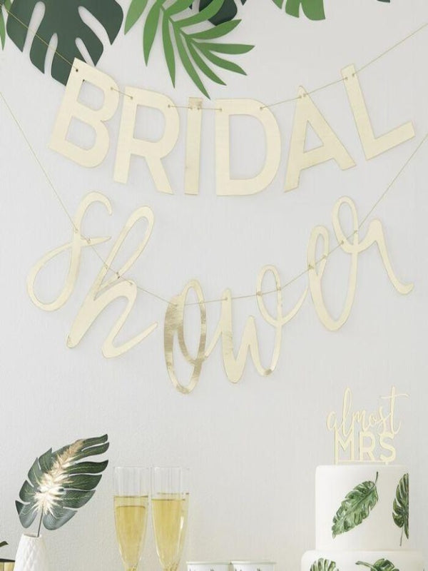 Gold Banner with Bridal Shower text