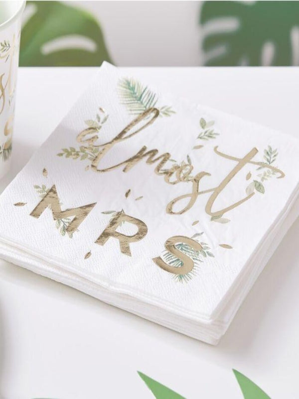 Gold Foiled Almost Mrs Hen Party Napkins