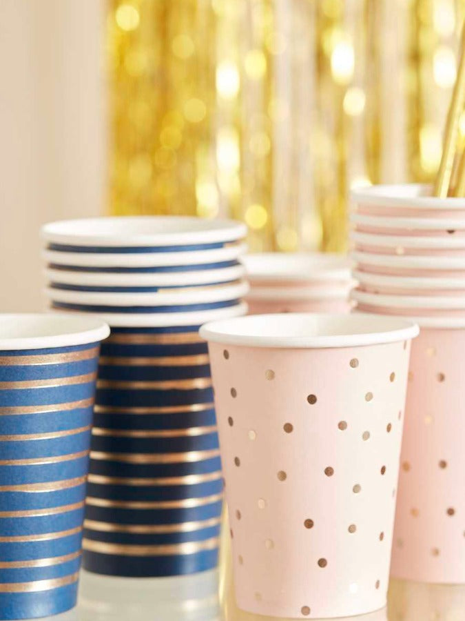 Gold Foiled Pink And Navy Mixed Baby Shower Cups