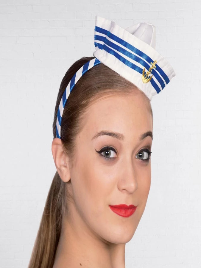 Headband Hat Mini Sailor With stripes