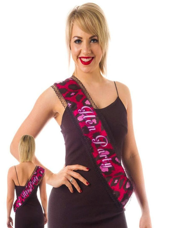 Hen Party Animal Print Lace Sash