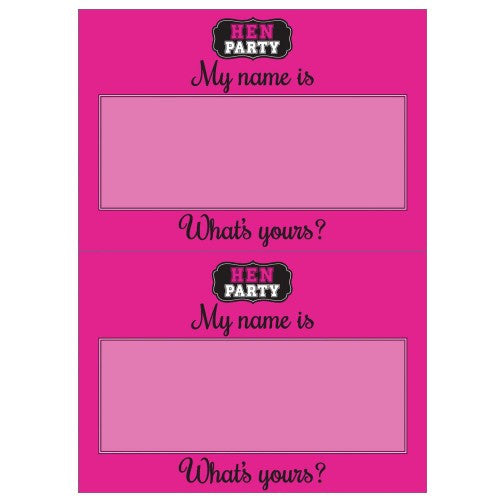 Hen Party - Name Tags