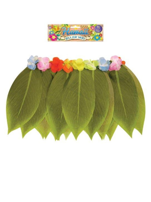 Hula Leaf Skirt with Flowers