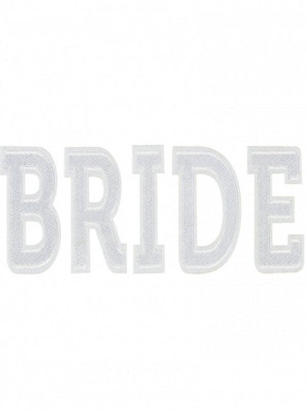 Iron on Bride patch White
