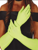 LIME GREEN LONG GLOVES 42 CMS