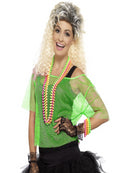 Ladies Neon Green Fishnet Top 80s