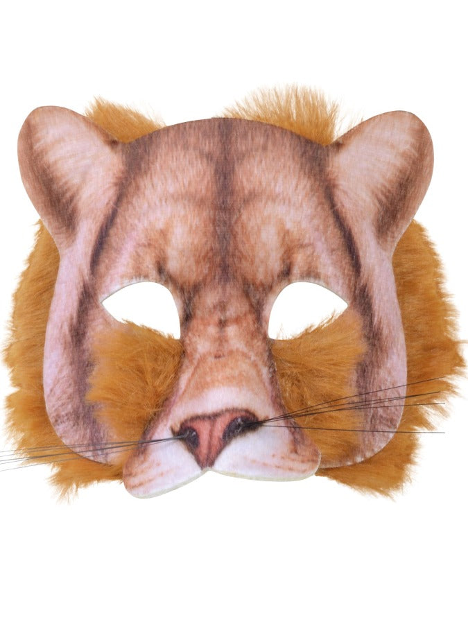 Lion Face Realistic Fur Mask
