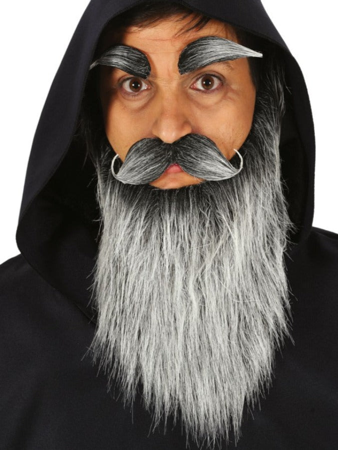 Long Grey Beard With Moustache and Eyebrows