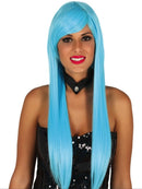 Long Straight Light Blue Bob Wig