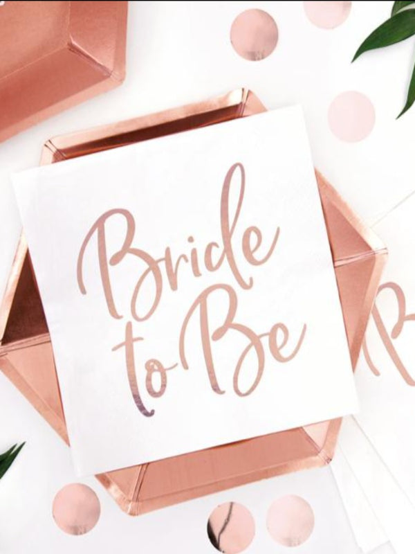 Napkins Bride to be, rose gold (20)