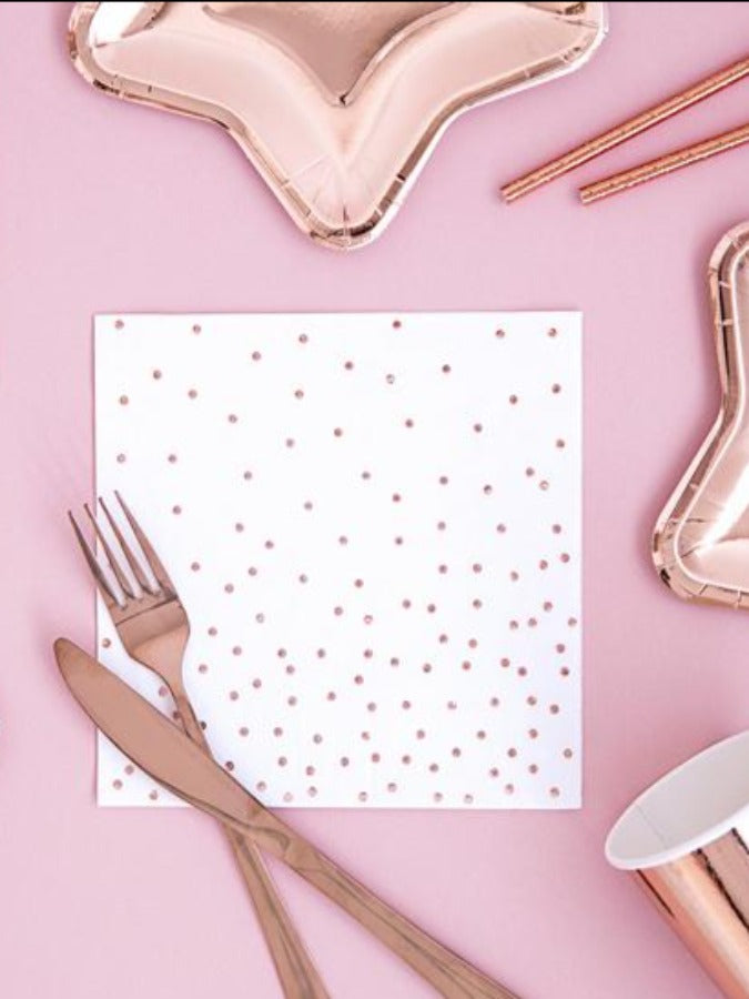 Napkins With Rose Gold Dots (20)